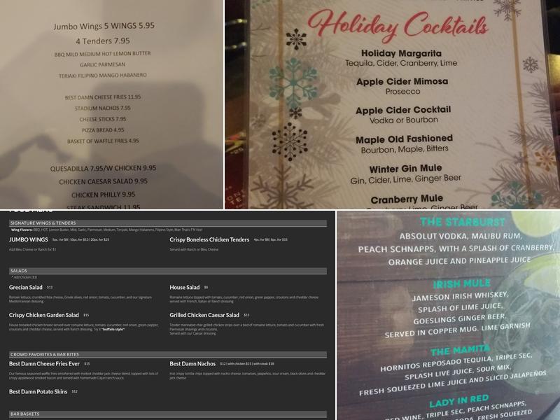 Underpass Lounge Menu