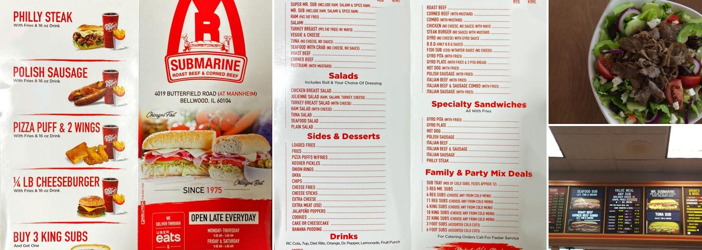 Mr. Submarine Menu