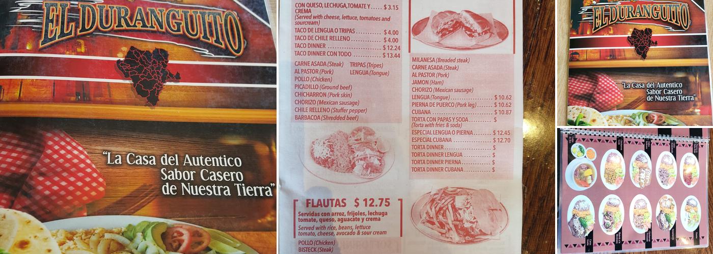 Taqueria El Duranguito Menu