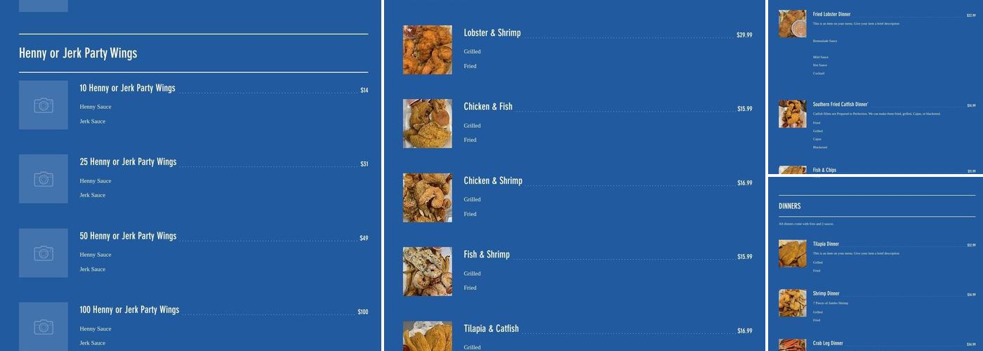Surfs Up Maywood Chicken & Fish Menu