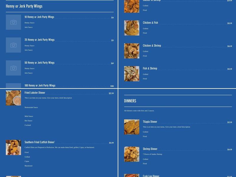 Surfs Up Maywood Chicken & Fish Menu