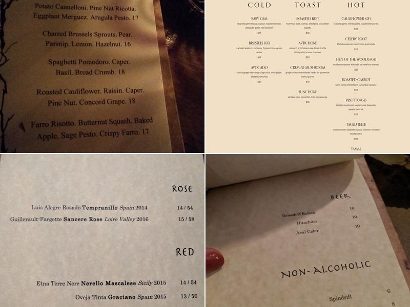 Avant Garden Menu