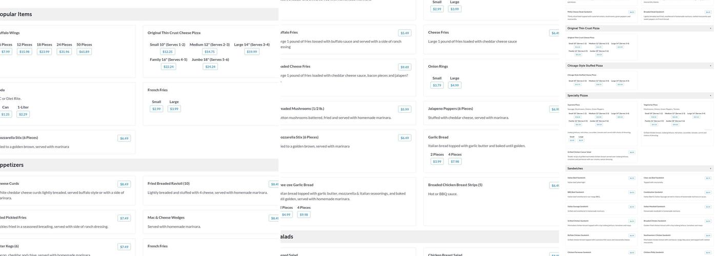 Waldo Cooneys Pizza Menu