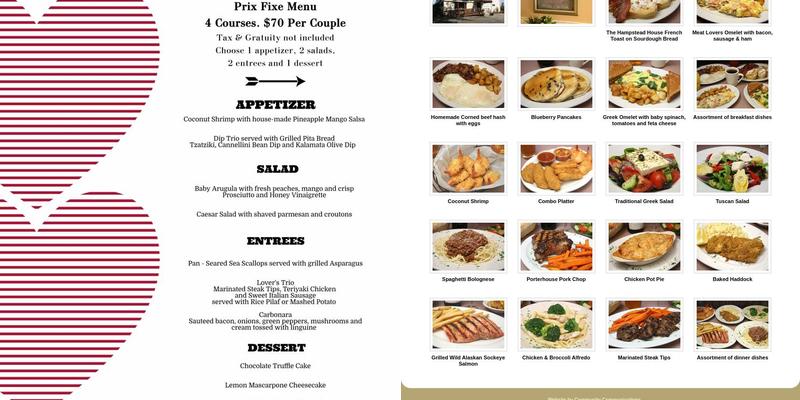 The Hampstead House Restaurant Menu