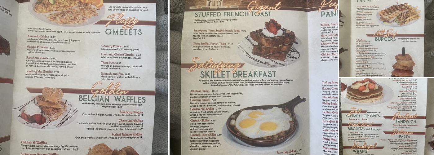 Tom's Restaurant Menu