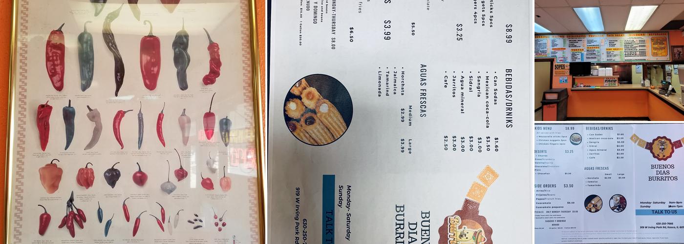 Buenos Dias Burritos Menu