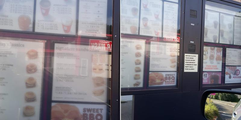 Dunkin' Menu