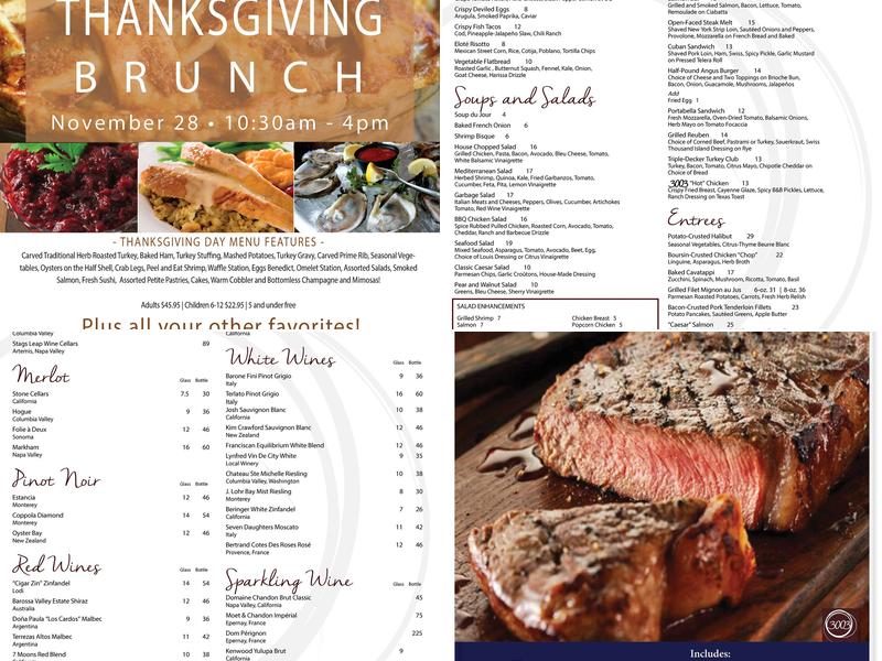 Thirty 0 Three Restaurant Menu