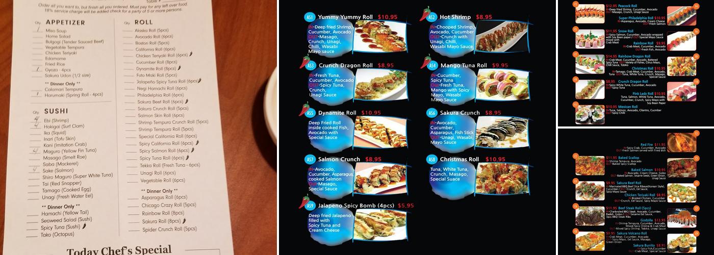 Sakura Japanese Restaurant Menu