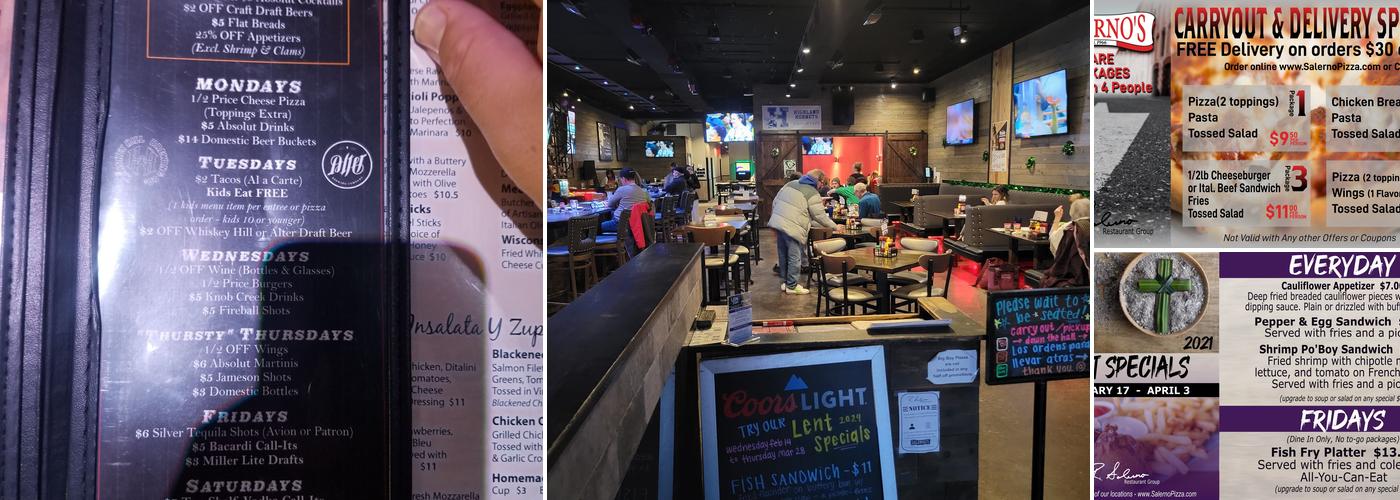 Salerno's Pizzeria & R. Bar Menu