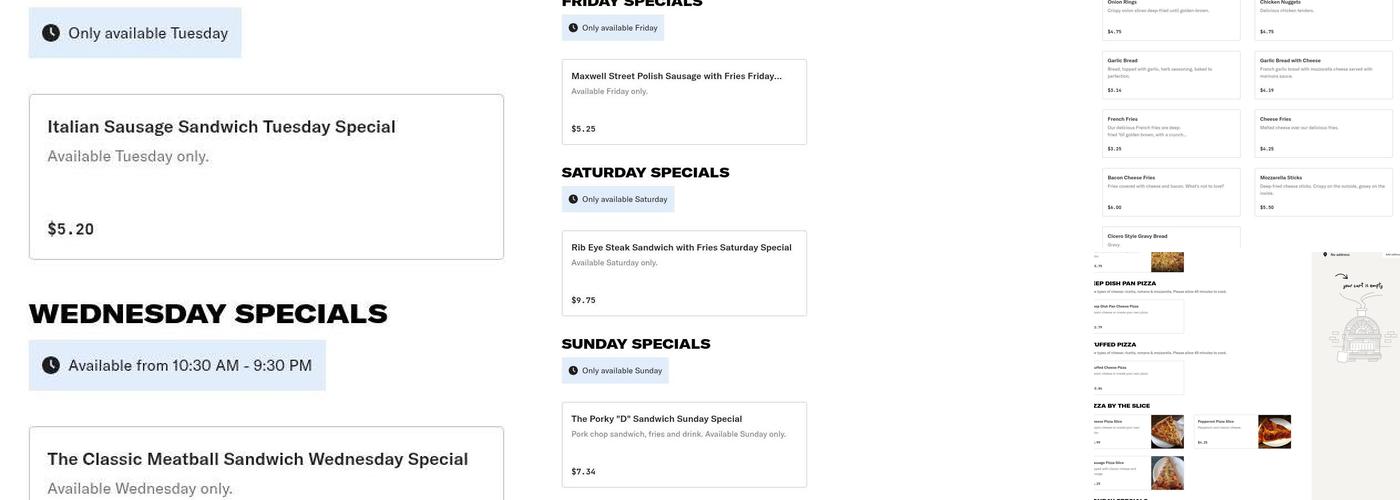 Casciani's Pizzeria Menu