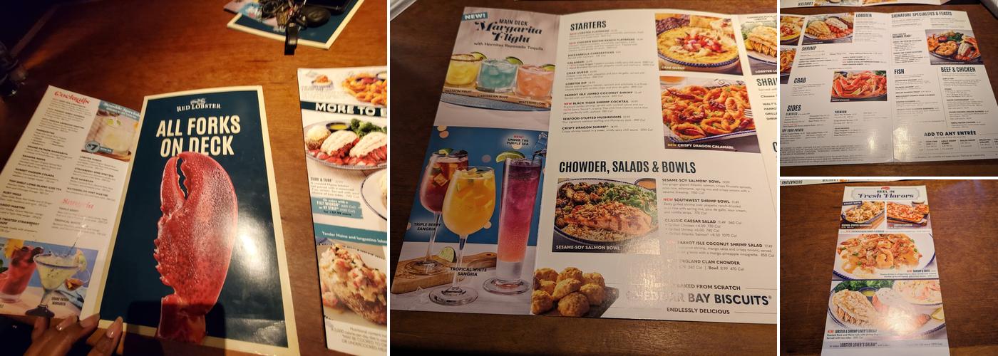 Red Lobster Menu