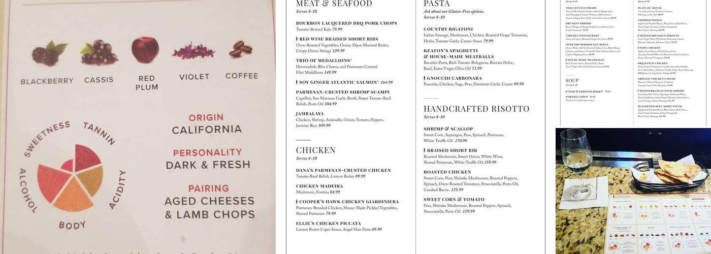 Cooper's Hawk Winery & Restaurant- Burr Ridge Menu