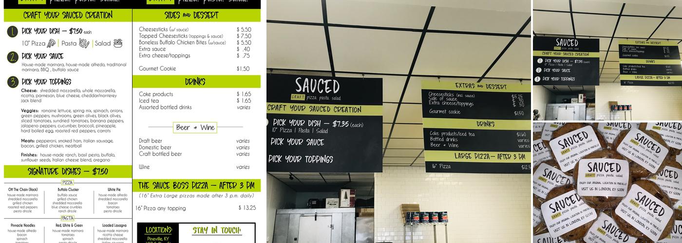 SAUCED: Craft Pizza. Pasta. Salad. - Pineville, KY Menu