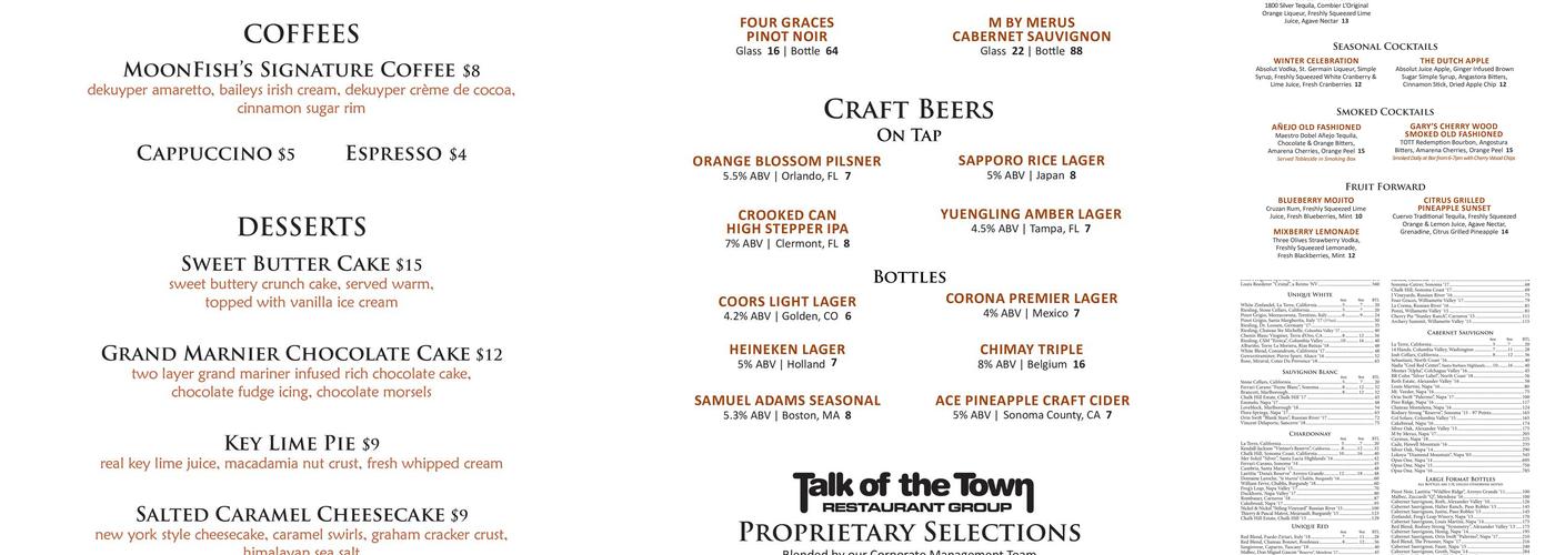MoonFish Menu