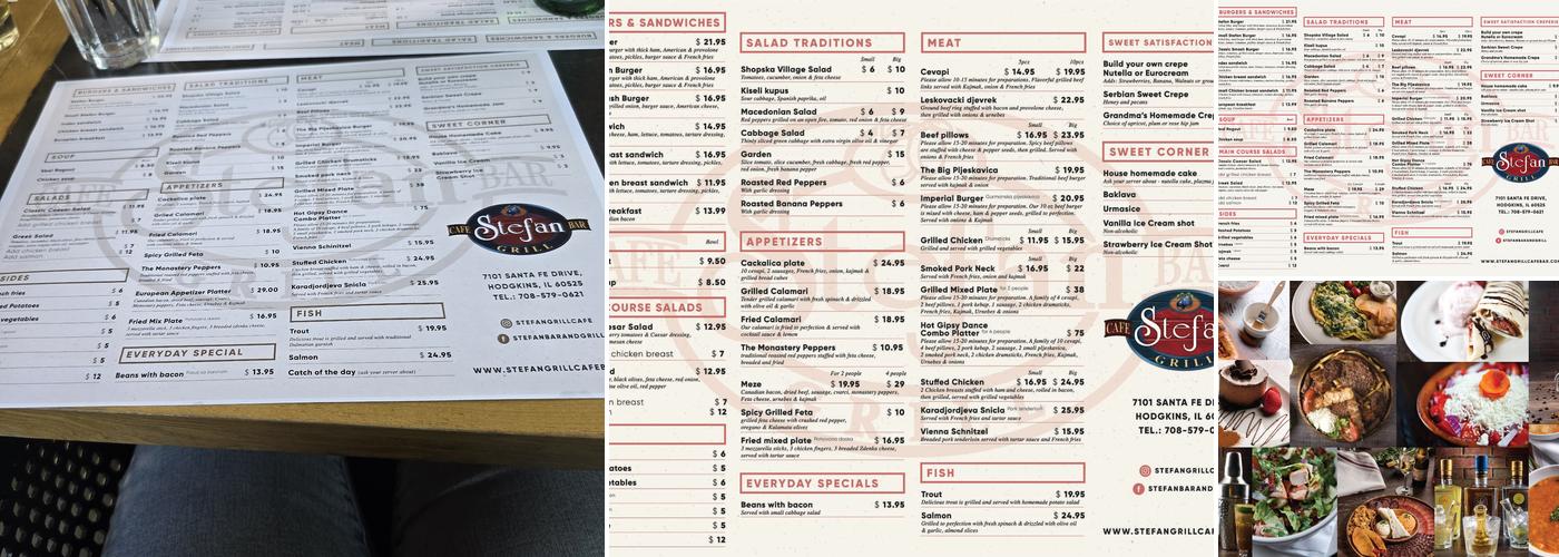 Stefan Grill Menu