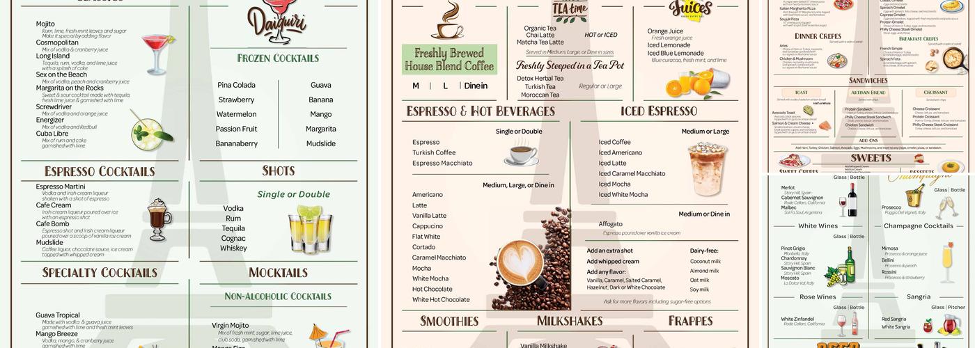 iCafe de Paris Menu