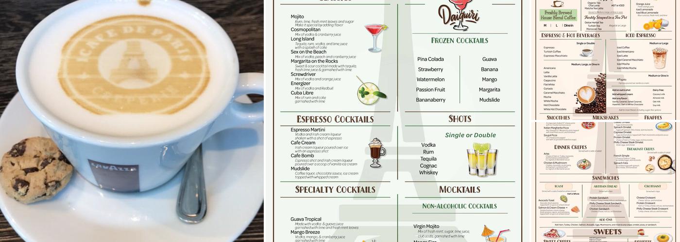 iCafe de Paris Menu