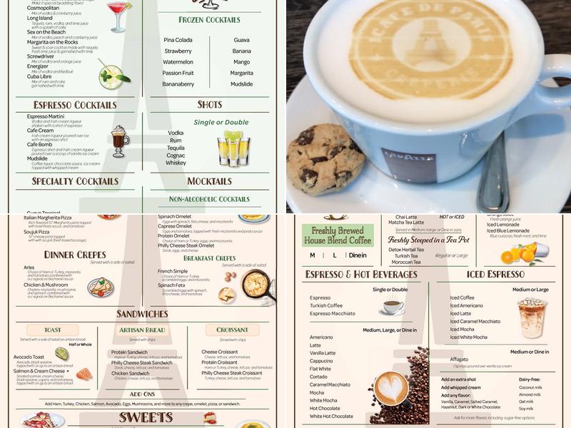 iCafe de Paris Menu