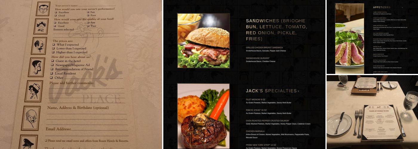 Jack's Place Menu