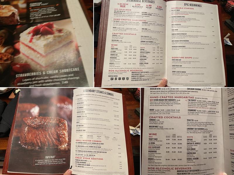 LongHorn Steakhouse Menu