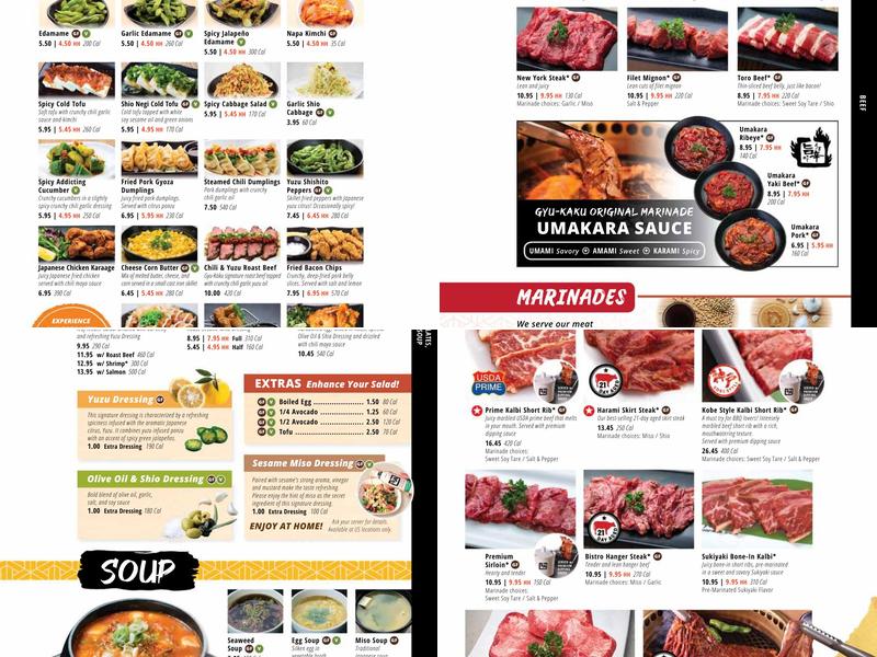 Gyu-Kaku Japanese BBQ Menu