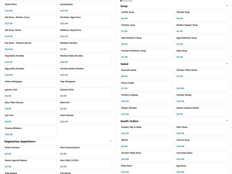 Taste of India Restaurant - Banquet & Catering Menu