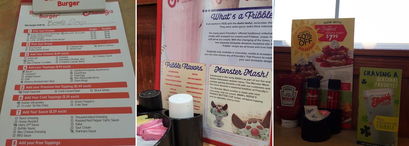 Friendly's Menu