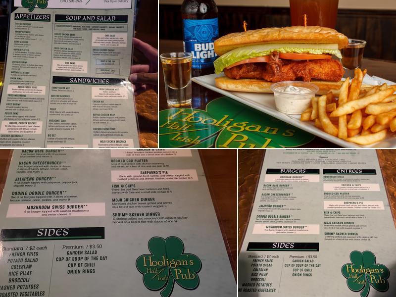 Hooligans Half Irish Pub Menu