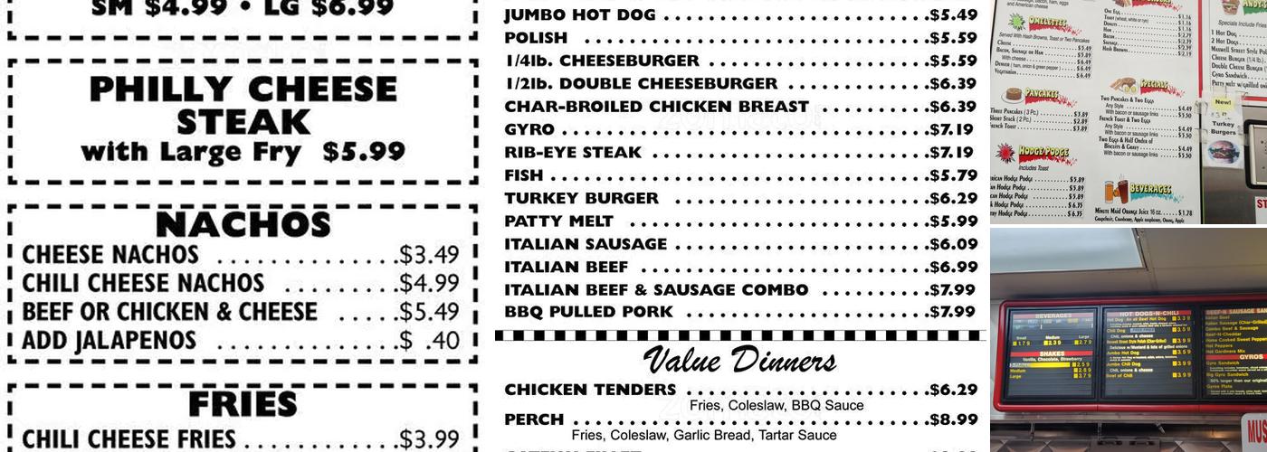 Andy's Hot Dogs Menu