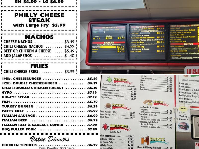 Andy's Hot Dogs Menu