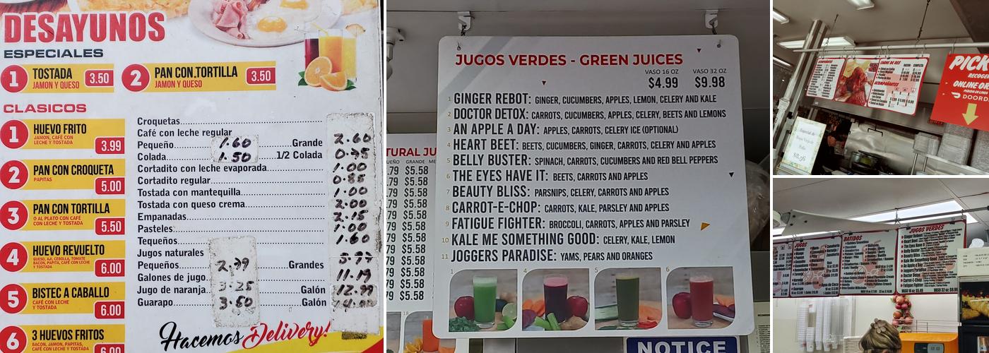 El Palacio de los Jugos Menu