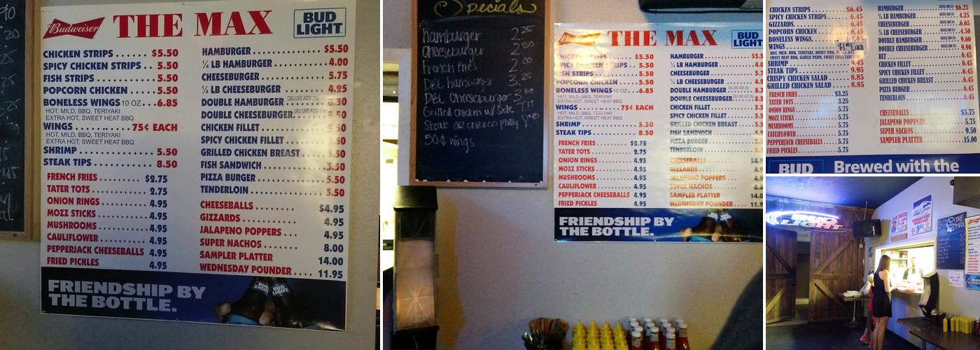 Max Bar & Grill Menu