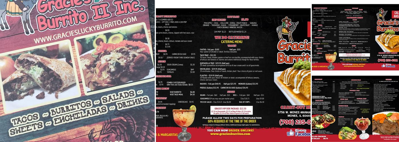 Gracie's Burritos Menu