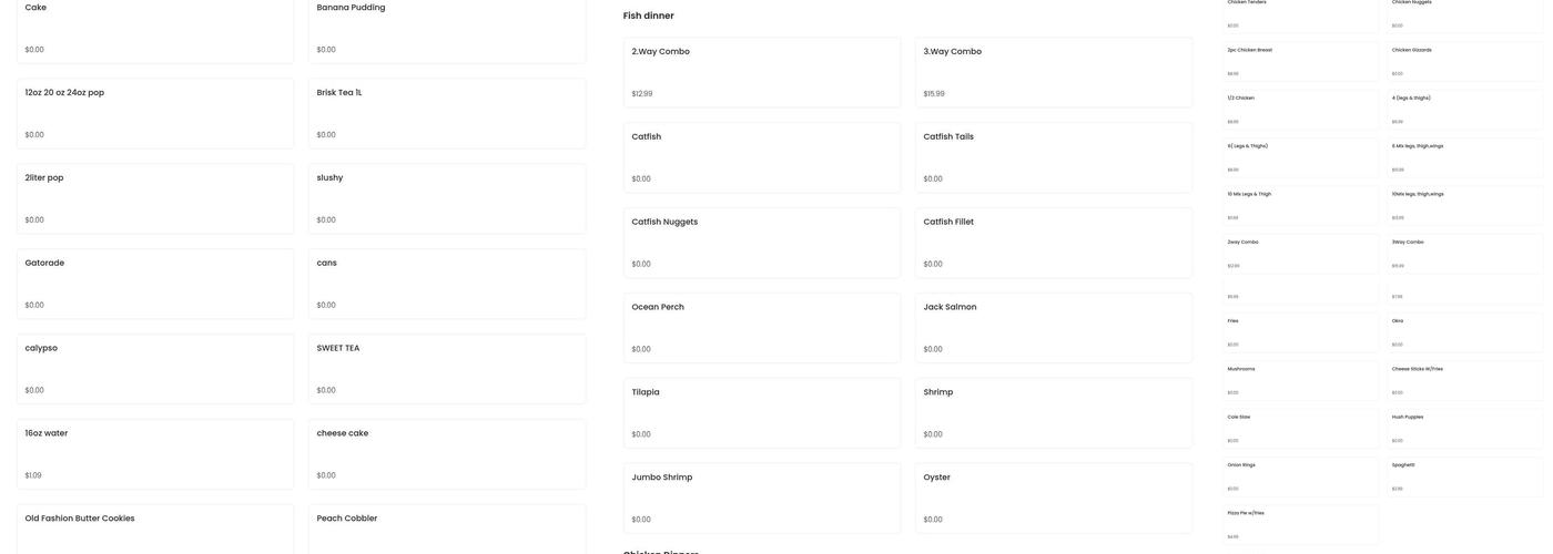 Sharks Fish & Chicken Menu