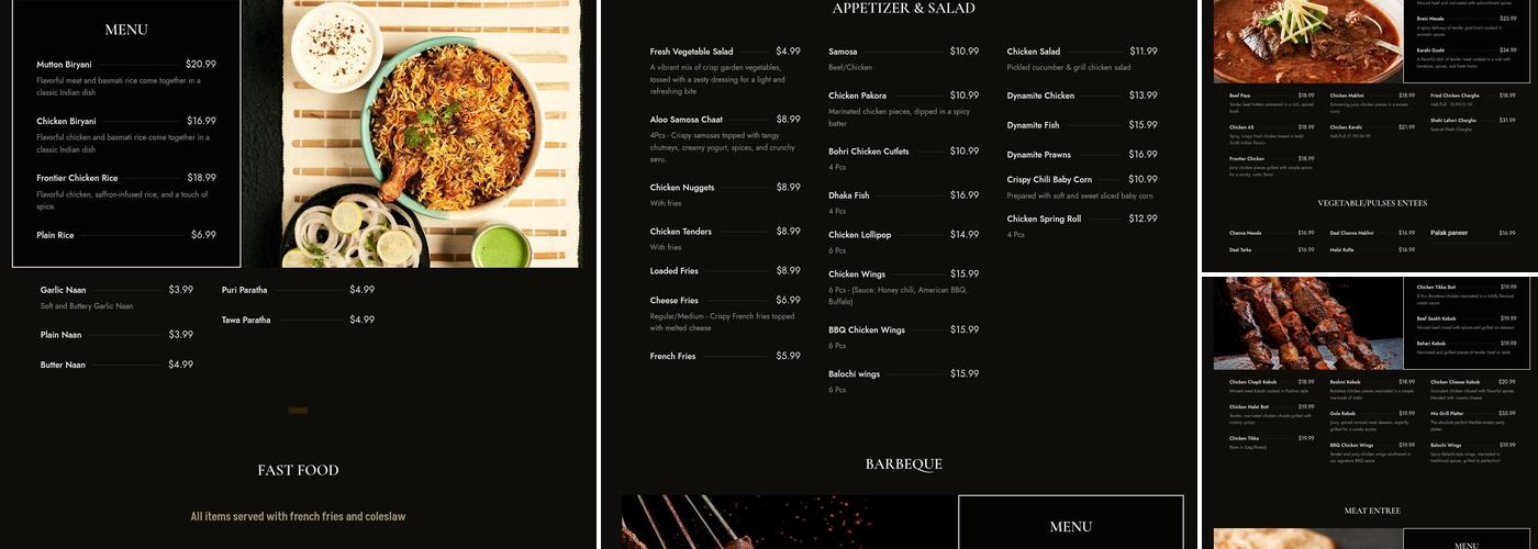 Shahi Nihari and Chopsticks Menu