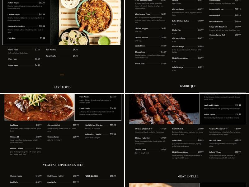 Shahi Nihari and Chopsticks Menu