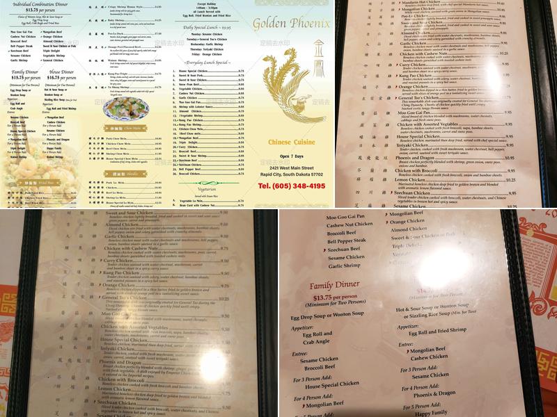 Golden Phoenix Menu