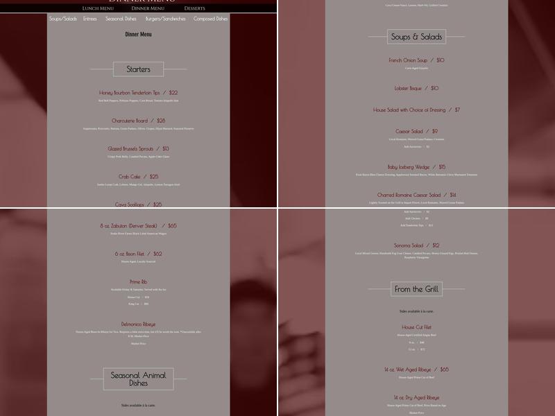 Delmonico Grill Menu