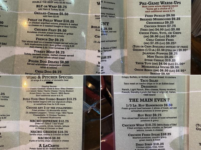 Valley Sports Bar & Grill Menu