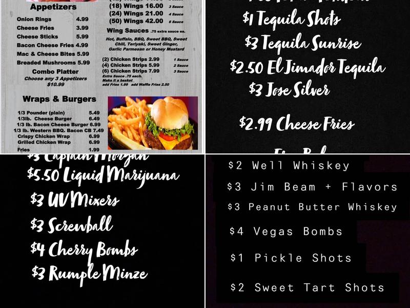Champs Bar & Grill Menu