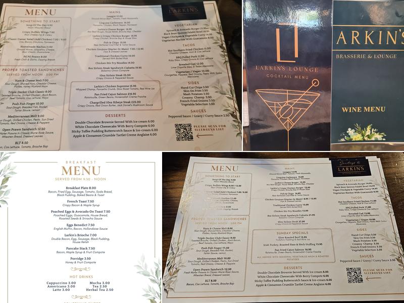 Larkin's - Brasserie & Lounge Menu