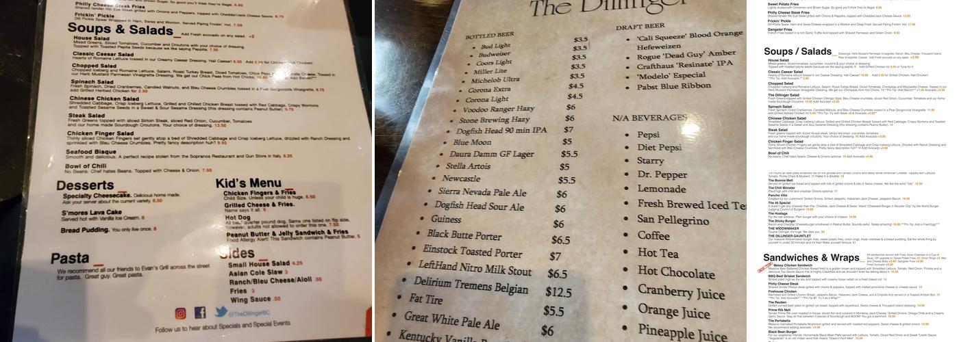 The Dillinger Menu