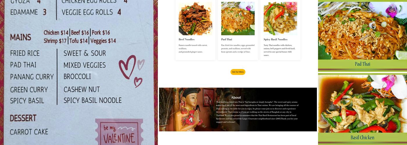 Thai Basil Restaurant Menu