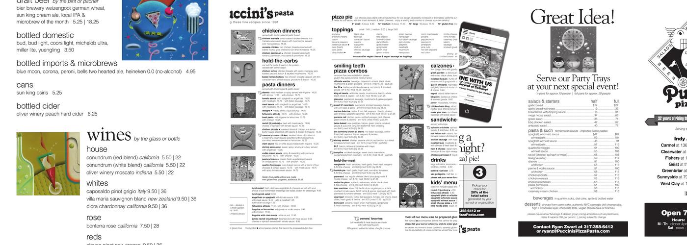 Puccini's Menu