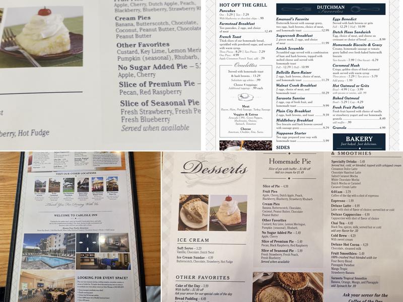 Der Dutchman Menu