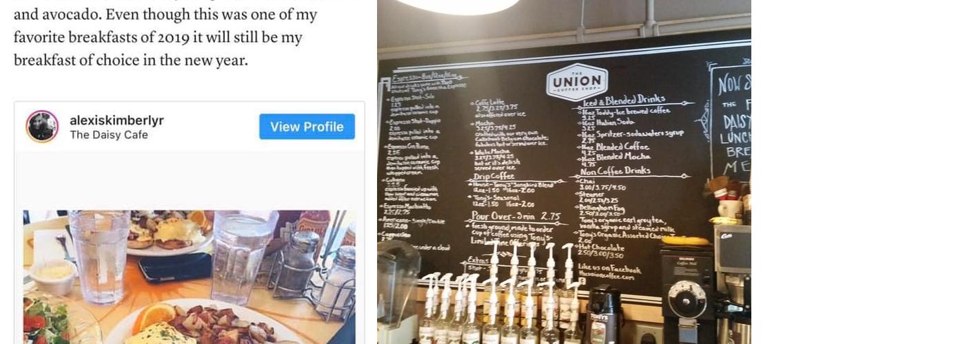 The Union Coffee Shop Menu