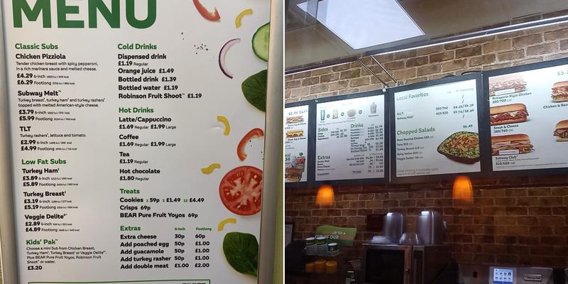 Subway Menu