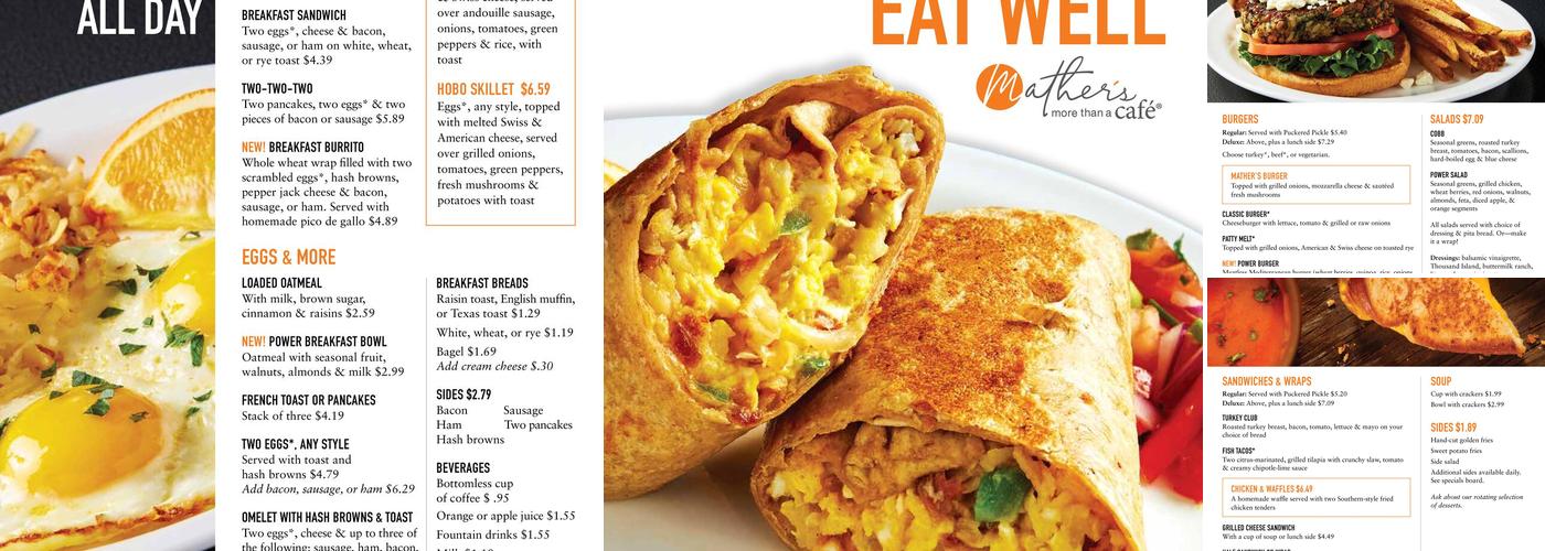 Mather’s—More Than a Café Menu