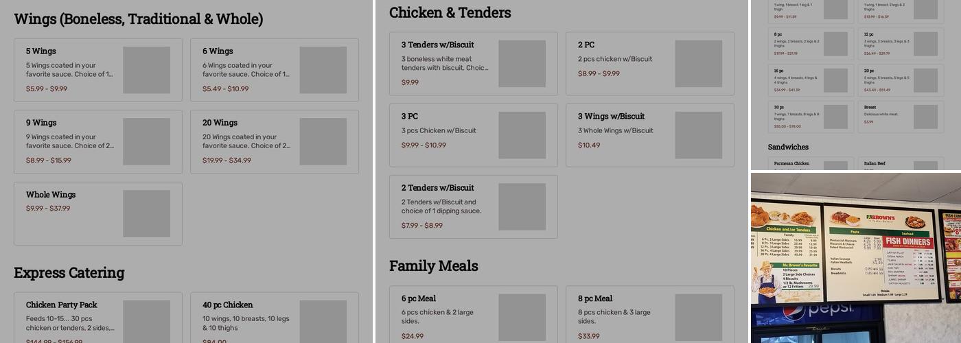 Brown's Chicken Menu